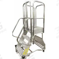 COTTERMAN Rolling Ladder: 9.2 ft Platform Ht, Partially Assembled, Foot-Activated Step Lock (MPN WMXS11R42A3FGP3NT). Key specifications — Brand: COTTERMAN; Color: Gray; Handrail Configuration: Double Handrails.