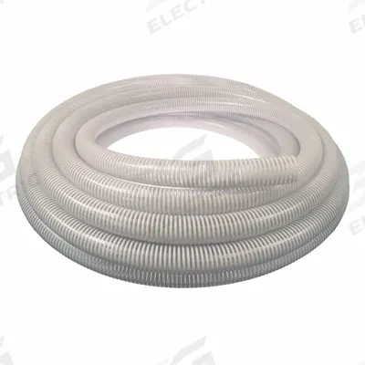 APPROVED VENDOR Suction and Discharge Hose: 1 1/4 in Hose Inside Dia., 90 psi, Clear/White - PVC Bulk Water Suction & Discharge Hoses with PVC Helix Reinforcement