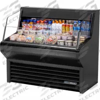 TRUE REFRIGERATION Refrigerated Merchandiser: 43 3/8 in x 48 1/8 in x 30 1/8 in, Black, 3 Shelves (MPN THAC-48-HC-LD). Key specifications — attr1277723: TRUE REFRIGERATION; attr1277683: R-290; attr1277691: No; attr1277694: Black; attr1280716: Partial Glass Panel with Glass Sides; attr1280729: THAC.