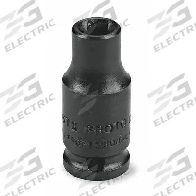 PROTO Impact Socket: 1/4 in Drive Size, Torx, E8 Socket Size, External Torx, Std - 1/4" Drive External Torx Impact Sockets