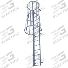 COTTERMAN Fixed Ladder with Safety Cage: 21 ft Overall Ht, 26 in Overall Wd, Steel, 22 Rungs (MPN M22SC C1). Key specifications — Brand: COTTERMAN; Assembly: Assembled; Number of Sections: 4.