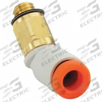 SMC Push-Fit Elbow Fitting: 1/8 in OD x 1/8 in OD Size, Push-to-Connect x MUNF, Brass, White (MPN KQ2K01-32A). Key specifications — Brand: SMC; Thread Size A: #10-32.