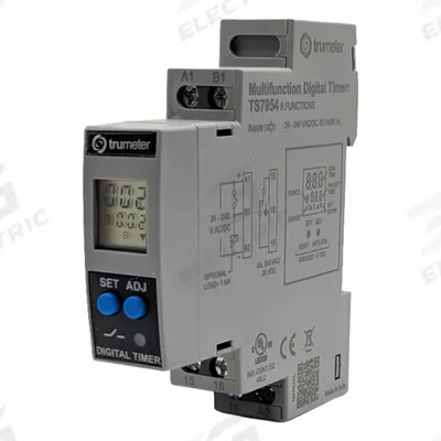 TRUMETER Time Delay Relay: 24 to 240V AC/DC - DIN Rail-Mounted Relays