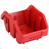 QUANTUM STORAGE SYSTEMS Cross-Stacking Bin: 6 5/8 in x 9 1/2 in x 5 in, Red, Label Holder Included (MPN QP965RD). Key specifications — Electrostatic Discharge: Not Electrostatic Discharge Conductive; Brand: QUANTUM STORAGE SYSTEMS; % Recycled Content: 0%.