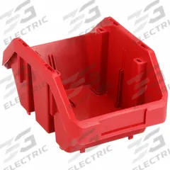 QUANTUM STORAGE SYSTEMS Cross-Stacking Bin: 6 5/8 in x 9 1/2 in x 5 in, Red, Label Holder Included (MPN QP965RD). Key specifications — Electrostatic Discharge: Not Electrostatic Discharge Conductive; Brand: QUANTUM STORAGE SYSTEMS; % Recycled Content: 0%.