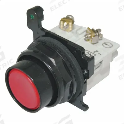 EATON Mushroom Head Push Button: Non-Illuminated, Mushroom Head Profile, Metallic - Mushroom-Head Push Buttons