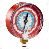 YELLOW JACKET High Side Gauge: High Side Gauge, Non-Liquid Filled, 3 1/8 in Dia, 1/8 in Male NPT (MPN 49603). Key specifications — Brand: YELLOW JACKET; Accuracy: ± 1%; Color: Red; For Refrigerant Type: R-452A.