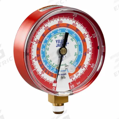 YELLOW JACKET High Side Gauge: High Side Gauge, Non-Liquid Filled, 3 1/8 in Dia - Analog High Side Pressure Gauges