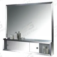 KETCHAM Cosmetic Box: Rectangular, Glass, 32 in Overall Ht, 36 in Overall Wd, 4 1/4 in Overall Dp (MPN 3632CB). Key specifications — Brand: KETCHAM; Frame Material: Stainless Steel; Frame Finish: Bright Annealed; Frame Color: Silver.