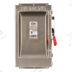SIEMENS Safety Switch: Non-Fusible, 60 A, Single Phase, 600V AC, 304 Stainless Steel, Indoor/Outdoor (MPN HNF262S). Key specifications — attr867131: SIEMENS.