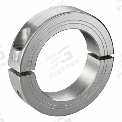 RULAND MANUFACTURING Shaft Collar: 2-Piece, Metric, Round, Clamp-On, 55 mm Bore Dia - Stainless Steel Shaft Collars