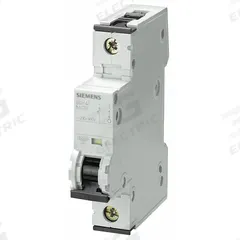 SIEMENS IEC Supplementary Protector: 6 A Amps, 72V DC, 10kA at 230/400V AC, Screw Clamp, 5SY4, D (MPN 5SY41068). Key specifications — Brand: SIEMENS; Terminal Connection: Screw Clamp; DC Voltage Rating: 72V DC; Max. AIR Rating: 10kA at 230/400V AC; Series: 5SY4; AC Voltage Rating: 230/400V AC; Curve Type: D.