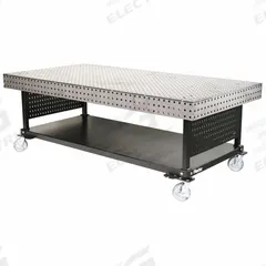 FLEXTUR Welding Table: 35 in Ht, 48 in Dp, 96 in Wd, 4,000 lb Wt Capacity, Plain (MPN 78909525). Key specifications — Manufacturer Part Number: 78909525; Brand: FLEXTUR; Hole Diameter: 5/8 in.