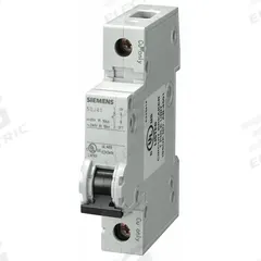 SIEMENS IEC Miniature Circuit Breaker: 63 A Amps, 60V DC, 10kA at 240V AC, Screw Clamp, 5SJ4, AC/DC (MPN 5SJ41638HG40). Key specifications — Brand: SIEMENS; DC Voltage Rating: 60V DC; Max. AIR Rating: 10kA at 240V AC; Terminal Connection: Screw Clamp; AC Voltage Rating: 240V AC; Series: 5SJ4.