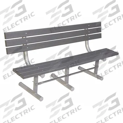 ULTRASITE Outdoor Bench: Extra Heavy-Duty, 96 in Overall Lg, 35 in Overall Ht, Gray - Recycled Plastic Benches