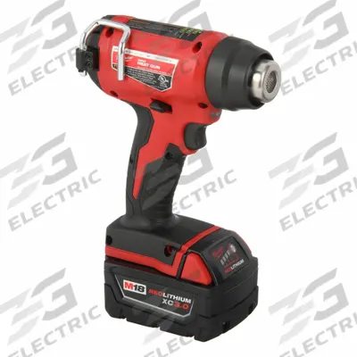 MILWAUKEE Heat Gun: 18V DC, 0°F to 875°F, 6 cfm Max Air Flow - Milwaukee Cordless Heat Guns