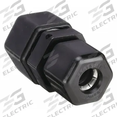 PARKER Compression Fitting Union: 3/8 in OD x 5/16 in OD Size - Polypropylene Compression Tube Fittings