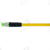 Cordset: M8 Male Straight X Bare Wire, 3 Pins, Yellow, PVC, 5 m Cable Lg, 24 AWG Wire Size (MPN 7000-08001-0100500). Key specifications — Cable Jacket Color: Yellow; End 1 Mounting Orientation: Straight; End 1 Gender: Male; End 1 Connection Type: M8; Cable Jacket Material: PVC; Brand: MURRELEKTRONIK; IP Rating: IP67; End 2 Connection Type: Bare Wire.