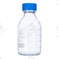 GLOBE SCIENTIFIC Media Bottle: 500 mL, Screw-On, GL45, 176 mm, Colorless, Closure Included, Attached (MPN 8100500). Key specifications — Closure Type: Screw-On; Mouth Size: Wide; Screw Closure Size: GL45; Brand: GLOBE SCIENTIFIC; Body Color: Colorless.