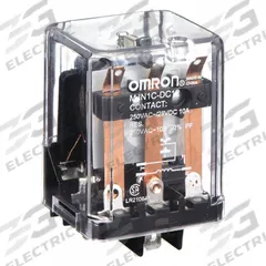 OMRON General Purpose Relay: Socket Mounted, 10 A Current Rating, 12V DC, SPDT, 5 Pins/Terminals (MPN MJN1C-DC12). Key specifications — Brand: OMRON; Base Type: Square; Mounting Style: Plug-In; Pin Shape: Round; Electrical Connection: Plug-In; Manufacturer Part Number: MJN1C-DC12; Series: MJN Series.