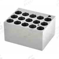 OHAUS Modular Block: Anodized Aluminum, 3 in Overall Wd, 3 3/4 in Overall Lg, 15 Wells (MPN 30400190). Key specifications — Product Type: Dry Bath Block; Includes Thermometer Well: Yes; Material: Anodized Aluminum; Brand: OHAUS.