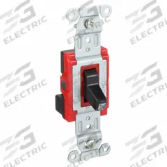 HUBBELL Wall Switch: Toggle Switch, Single Pole, Maintained, Black, 120/277V AC, 20 A (MPN SNAP1221PLBK). Key specifications — Illuminated: No; Voltage Rating: 120/277V AC.