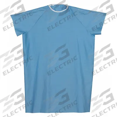 DMI Easy Access Gown: Blue, Shoulder Snap, Cotton/Polyester (MPN 532-8032-0139) - Furnishings, Appliances and Hospitality