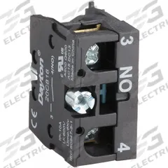 DAYTON Contact Block: 22 mm Panel Mounting Size, 1NO, Momentary, Universal Series, Screw Terminals (MPN 20C816). Key specifications — Switch Action: Momentary; Terminal Connection Type: Screw Terminals; Brand: DAYTON; Compatible with Series: Universal.