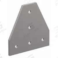 Tee Flat Plate: T Flat Plate, 45 Series, 6 mm x 135 mm x 135 mm, For 10 9/64 mm Slot Wd, 5 Holes (MPN 45-4340). Key specifications — Material: Aluminum; Brand: 80/20; Finish: Anodized.