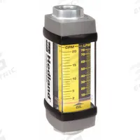 HEDLAND Mechanical Flowmeter: Petroleum Fluid Meter, Scale, Variable Area, Inline, Universal, NPTF (MPN H701A-020). Key specifications — Display Type: Scale; O-Ring Material: Viton; Includes Flow Rate Adjustment Knob: No; Includes Pressure Guage: No; Mounting Orientation: Universal; Unit Of Measure: Liters; Brand: HEDLAND; Accuracy: +/-2%.