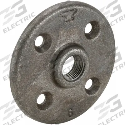 ANVIL Metal Pipe Flange: 3/4 in, Female NPT Threaded, Malleable Iron, Raised Flange - Structural Threaded Steel & Iron Pipe Flanges