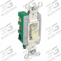 HUBBELL Wall Switch: Toggle Switch, Double Pole/Double Throw, Maintained, Ivory, 120/277V AC, 30 A (MPN HBL1388I). Key specifications — Illuminated: No; Voltage Rating: 120/277V AC.