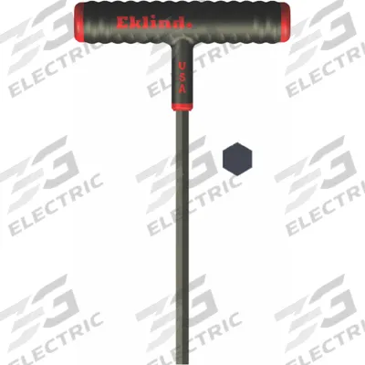 EKLIND Hex Key: 0 Ball Ends, 7/64 in Tip Size, SAE, Long, Steel, Black Oxide, 9 in Long Arm Lg - T-Shaped Hex Keys