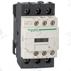 SCHNEIDER NEMA Magnetic Contactor: Non-Reversing, 3 Poles, NEMA Size 00, 9 A, 24V AC (MPN T02AN13B7). Key specifications — Brand: SCHNEIDER.