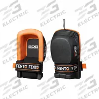 FENTO Knee Pads: Universal, 1 Straps, Pull-On, 1 PR (MPN 28-0-221). Key specifications — Cap Material: Foam; Color: Black/Orange; Pad Material: Foam; Strap Material: Elastic; Brand: FENTO; Closure: Pull-On; Features: One Size; Latex Content: Contains Latex.