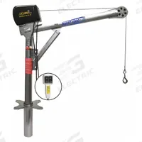 OZ LIFTING PRODUCTS Davit Crane Kit: Steel, Electric, 1,000 lb Max. Load Capacity, 0 in to 45 ft (MPN OZ1000DAV-ACW-SP13). Key specifications — Material: Steel; Brand: OZ LIFTING PRODUCTS; Included Base Type: Socket; Body Material: Steel.