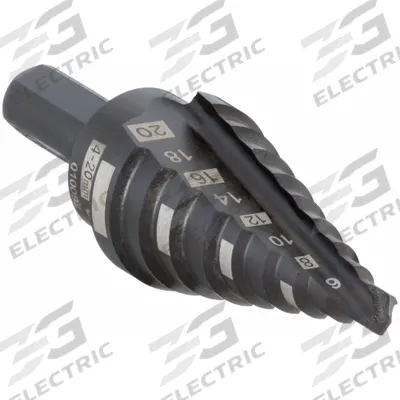 MILWAUKEE Step Drill Bit: 4 mm to 20 mm, Black Oxide HSS - High-Speed Steel Step Drill Bits