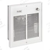 DAYTON Recessed Electric Wall-Mount Heater: 1500 W/2000 W, 240/277V AC, Single Phase, White (MPN 3ENC9). Key specifications — Grille Color: White; Programming Capability: Non-Programmable; Wattage Output: 1500 W/2000 W; Voltage, Phase: 240/277V AC, 1-phase; Rough-In Dimensions - H x W x D: 11-1/4 in x 9-1/2 in x 3-3/4 in; Nominal Voltage - HVAC: 240V AC; Brand: DAYTON; Phase: Single.