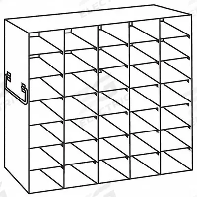 COLE-PARMER Upright Freezer Rack: 18 1/2 in Overall Lg, 5 3/4 in Overall Wd, Stainless Steel - Cold Storage Racks