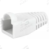 MONOPRICE Relief Boot: Relief Boot RJ45, 5 Cable Category, 50pk Pack Size, 50 (MPN 7275). Key specifications — attr922460: MONOPRICE; attr922461: White; attr922466: Simplex; attr1309930: 50pk.
