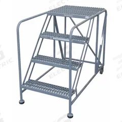 COTTERMAN Mobile Work Platform: 3.3 ft Platform Ht - Max, 24 in x 36 in, Steel, 800 lb Load Capacity (MPN 4WP2436A3B8AC1P6). Key specifications — Folding: Not Foldable; Mobility: Rolling; Components Included: Rubber Foot Pads; Use Location: Indoor; Brand: COTTERMAN; Color: Gray; Height Adjustability: Fixed Height; Includes Handrails: Handrails Not Included.