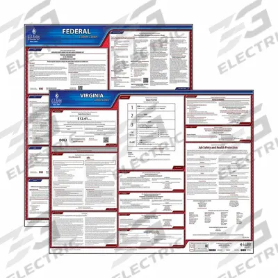 JJ KELLER Labor Law poster: VA, English, Polypropylene, 30 in x 24 in, FMLA /Y - All-in-One State & Federal Labor Law Posters