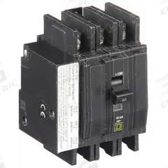 SQUARE D Miniature Circuit Breaker: 60 A, 120/240V AC, Three Phase, 10kA at 120/240V AC, 3 Poles (MPN QOU3601021). Key specifications — Phase: Three; Amps: 60 A; AC Voltage Rating: 120/240V AC; Max. AIR Rating: 10kA at 120/240V AC; For Use With: Air Conditioning and Refrigeration Equipment; Brand: SQUARE D.