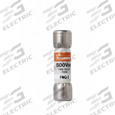 BUSSMANN Fuse: FNQ Series, Midget, Time-Delay, 3 A, 500 V AC, 13/32 in x 1 1/2 in - Time-Delay Cylindrical Fuses