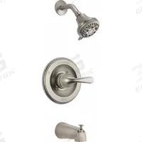 DELTA Tub and Shower Faucet: Classic Collection, 1.75 gpm Fixed Showerhead Flow Rate, NPT (MPN T13420-SS). Key specifications — Connection Type: NPT; Series: Classic Collection; Showerhead Spray Patterns: Single.