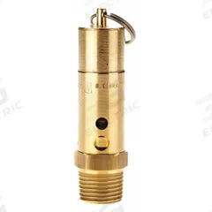 CONRADER Safety Valve: Hard Seat, 1/2 in (M)NPT Inlet (In.), 1/2 in (F)NPT Outlet (In.), Brass (MPN SRH375-12-150 SST). Key specifications — attr291993: Hard Seat; attr291998: Brass; attr292007: Stainless Steel; attr292009: Brass; attr294753: CONRADER.