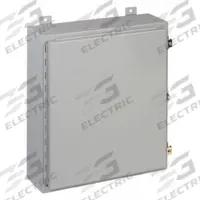 WIEGMANN Enclosure: Steel, 30 in x 24 in x 10 in, NEMA 12/13, Solid Cover, Hinged (MPN N12302410). Key specifications — Brand: WIEGMANN; Closure Method: Clamps; Knockouts: Not Included.