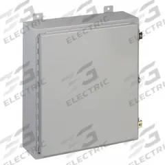 WIEGMANN Enclosure: Steel, 30 in x 24 in x 10 in, NEMA 12/13, Solid Cover, Hinged (MPN N12302410). Key specifications — Brand: WIEGMANN; Closure Method: Clamps; Knockouts: Not Included.
