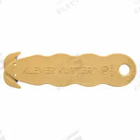 KLEVER Hook-Style Safety Cutter: 4 5/8 in Overall Lg, Contoured Handle, Textured, Yellow, 10 PK (MPN KCJ-1SSYX). Key specifications — attr307620: Yellow; attr307617: Contoured; attr307618: Textured; attr307619: Stainless Steel; attr307627: NSF Certified; attr324885: KLEVER.