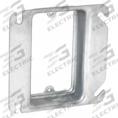 RACO Plaster Ring: Raised, 1 in Raised Ht, Steel, 4 in Overall Lg, 4 in Overall Wd, 1 in Overall Dp (MPN 774). Key specifications — Brand: RACO; Material: Steel; Cover Design: Raised.